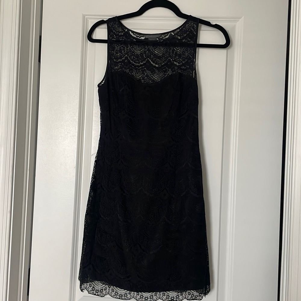 Armani exchange black lace mini dress, size 2, worn once, perfect condition